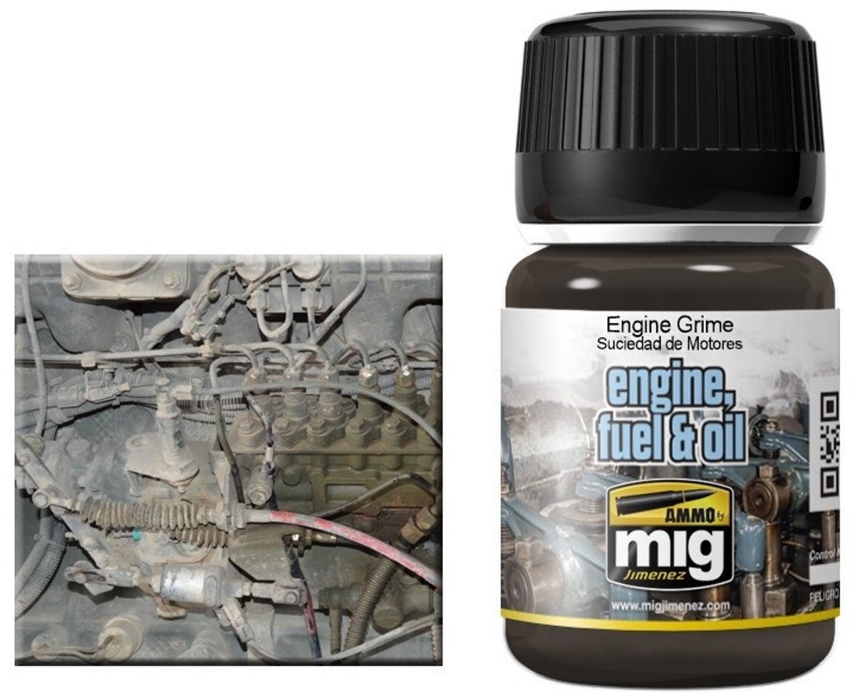AMMO by Mig Jimenez Modelbouwdecoratie - MIG 1407 Engine Grime Effecten potje
