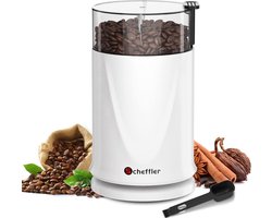 BORVAT® - Elektrische Koffiemolen met 200W Motor – RVS Mes – Compacte Koffiebonen & Kruidenmolen – 50g Capaciteit
