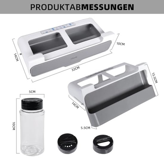 Metalen verstelbare keukenplank, uitschuifbaar, wit