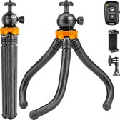 Studio ME Telefoon Statief - 25 cm - Tripod Smartphone - Flexibel - Zwart - Gorillapod - Telefoonhouder - Incl. Bluetooth Afstandsbediening - Tripod Iphone - Statief Telefoon