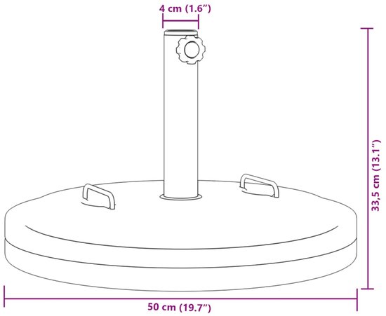 set wielen tbv parasol voet - Tuincentrum