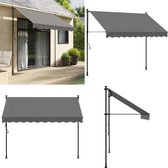 Store banne rétractable vidaXL 250 x 150 cm, tissu et acier, anthracite - Auvents banne rétractable - Store banne rétractable - Protection solaire
