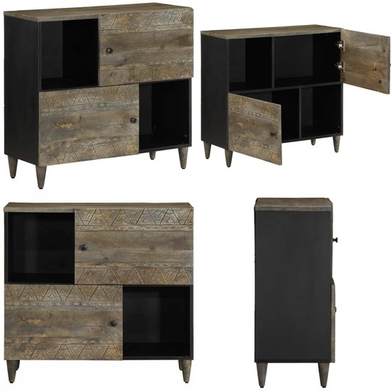 Buffet vidaXL 80 x 33 Commodes 75 cm en bois de manguier massif