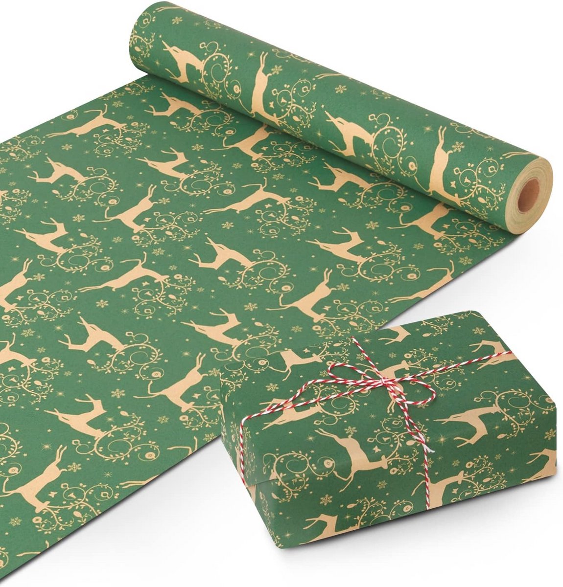 Milieuvriendelijk Inpakpapier - Feestelijk Kraftpapier voor Geschenken en Knutselprojecten - 44,5 cm x 25 m