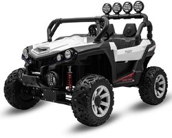 Baby Mix - Elektrische Buggy - Off-road speelgoedauto - Wit en zwart met rode accenten - Robuuste schokdempers en grote banden - Veilig rijden - 2-zits kinderauto - Buiten spelen - Kindervoertuig Baby Mix - Elektrische Buggy - Off-road speelgoedauto - Wit en zwart met rode accenten - Robuuste schokdempers en grote banden - Veilig rijden - 2-zits kinderauto - Buiten spelen - Kindervoertuig