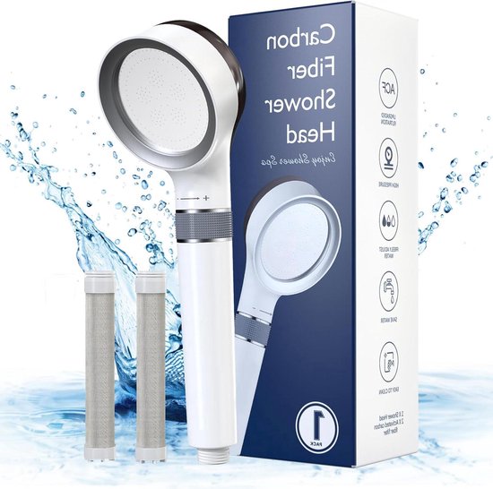 ALPENKRAFT Zugspitze Shower Head, Original Made in Germany, Water Saving and Pressure Boosting, High Pressure Shower Head with Activated Carbon and Zeolite Filter Beads