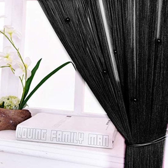 CRLYN® Deurgordijn Kralen - Macrame - Zwart - 90x245cm — afbeelding 4