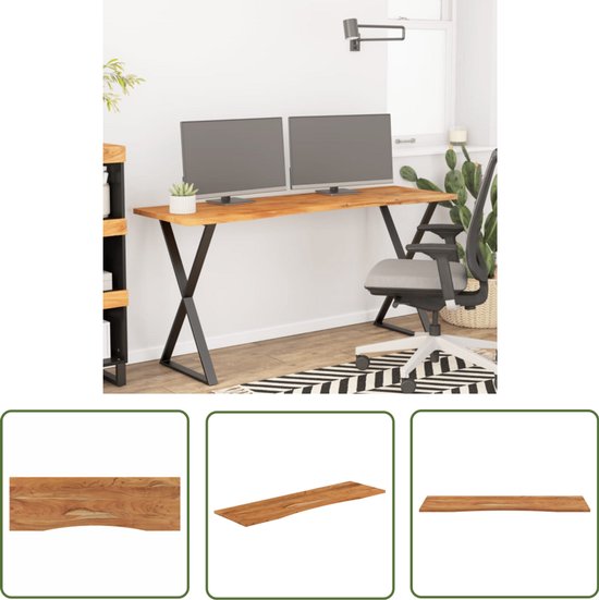 Dessus de bureau avec courbe 140x50x2,5 cm manguier massif brut vidaXL