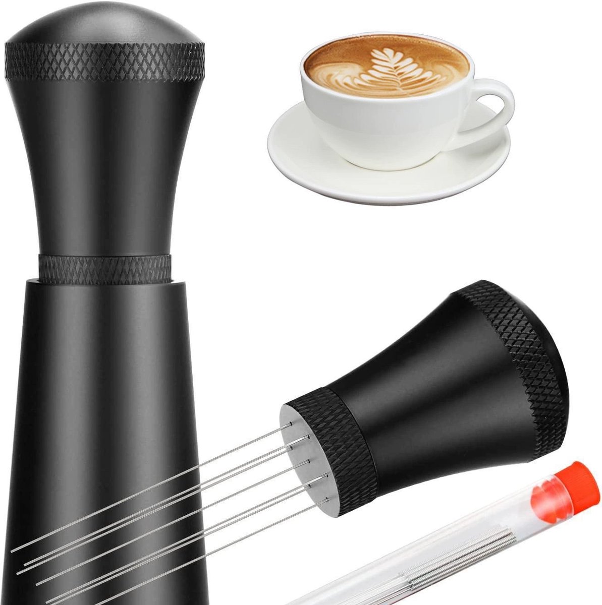 Koffie naald - koffie-sabotage - espresso-naald - Needle distributor - koffie verdeler - Espresso distributie tool - Barista tool compact - Koffie Accessoires - met fijne naalden - koffieverdeler - Espressoverdeler - Espresso-dispenser gereedschap