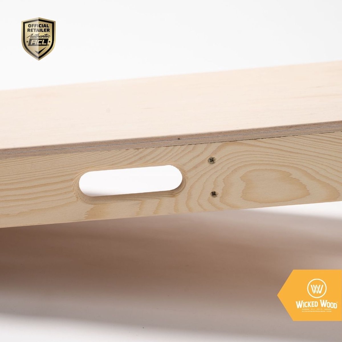 Wicked Wood Games – Cornhole Set Blanco – 120x60 cm – Inclusief 2 Boards en 8 Zakjes – 100% Hout – Officiële ACL Licentie — afbeelding 9