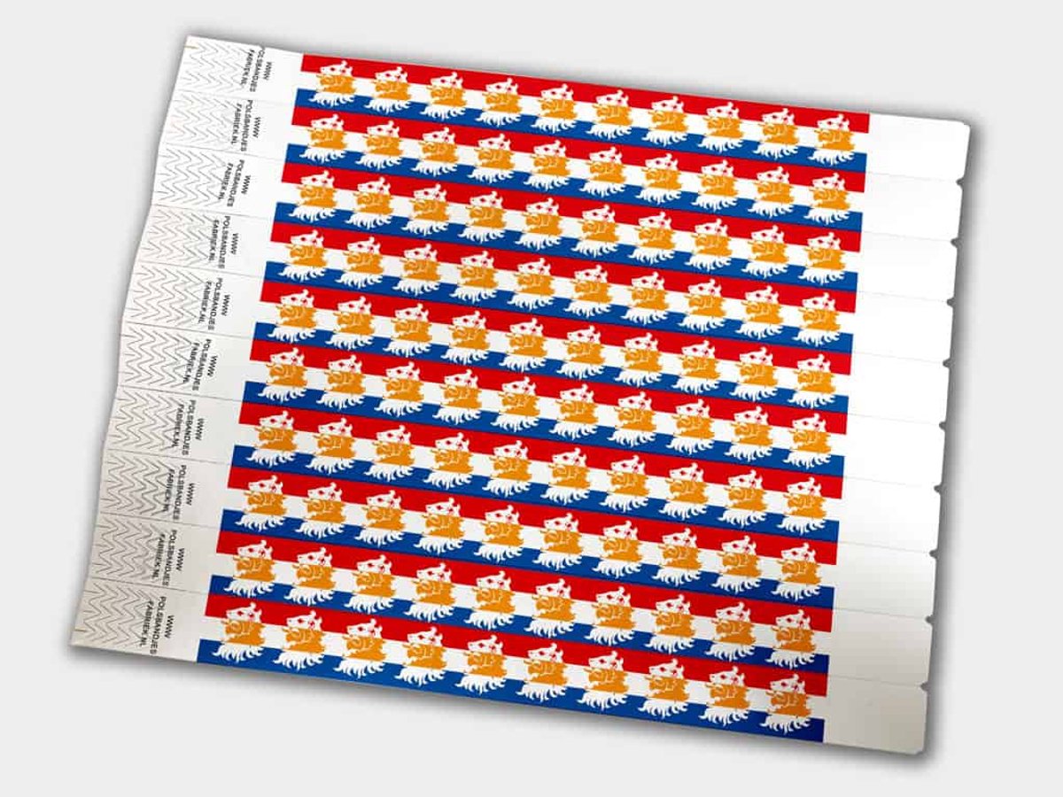 Tyvek Polsbandjes | Koningsdag | 1000 Stuks