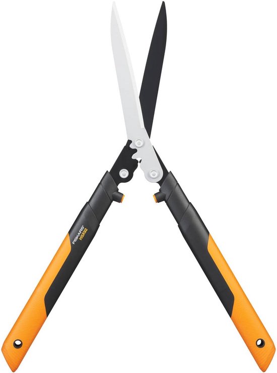 Fiskars Telescopische heggenschaar, antikleeflaag, hoogwaardig staal, lengte: 68 - 93 cm, zwart/oranje, SmartFit, HS86, 1013565