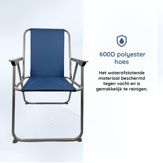 EASTWALL Opvouwbare Kampeerstoel - 2 stuks - Multifunctionele Vouwstoel - Campingstoel met Bekerhouder - Tuinstoel Inklapbaar - Klapstoel -Strandstoel - Visstoel - Blauw van EASTWALL — afbeelding 5