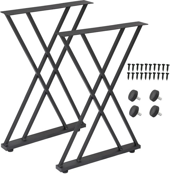 The Living Store Salontafelpoten 2 St U-vormig 60x 30-31  Cm Staal Antraciet Salontafel Potten Industriele Meubels Metalen Tafelpoten Zwarte Tafelpoten Salontafel Onderstel