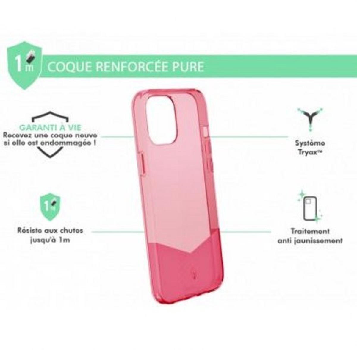 Force Case, Versterkte hoes Geschikt voor Apple iPhone 12 Pro Max PURE, Transparant