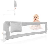 Eva Bedhekje 150 x 42 cm – Veilig Bedhek met StandSafe Blokkade – Secure Belt Riemen – 180° Opvouwbaar – Duurzaam Aluminium Frame – Voor Baby, Peuters en Kinderen – Gemakkelijk te Monteren
