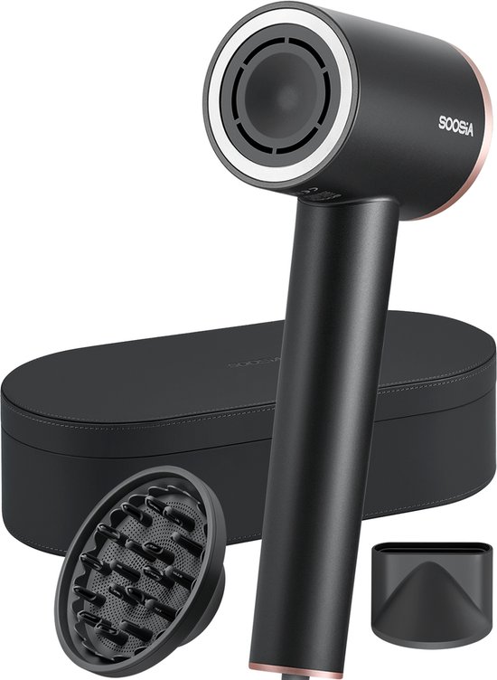 Soosia HighSpeed Ionic Fohn met Display - HeatProtect Autocare - Haardroger met Diffuser - Coolshot - 110.000 RPM