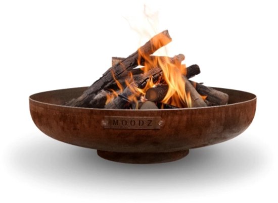 Foto: Moodz outdoor living vuurschaal 60 cm cortenstaal hoge kwaliteit 3 mm dik cortenstaal 60x60x14 cm