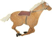 Behave® Broche paard bruin emaille 6 cm