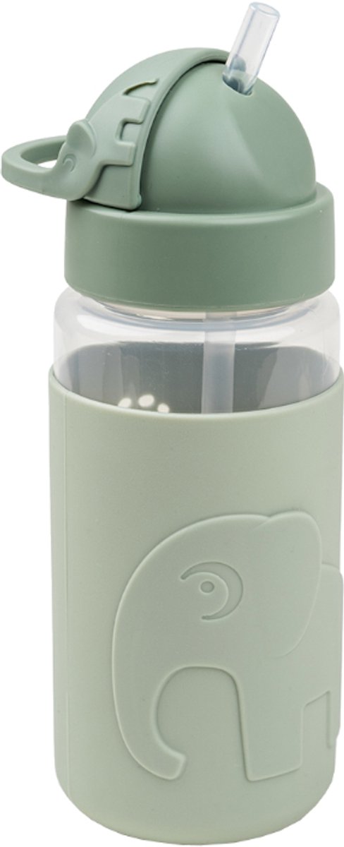 Done by deer easy-grip siliconen drinkbeker met rietje Elphee - groen