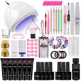 Nagelstad® - Gelnagels Set - Polygel kit - Nepnagels Starterspakket - UV Gellak set - HEMA- & TPO-Vrij - Nail Art Pakket - 10 Kleuren Gel - Manicure Set - Gel Nagellak