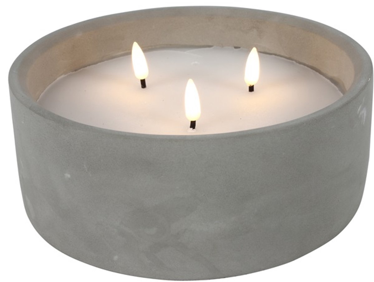 Countryfield Kaars in pot Lyonie - Grijs - Ø20 cm - Hoogte 9 cm