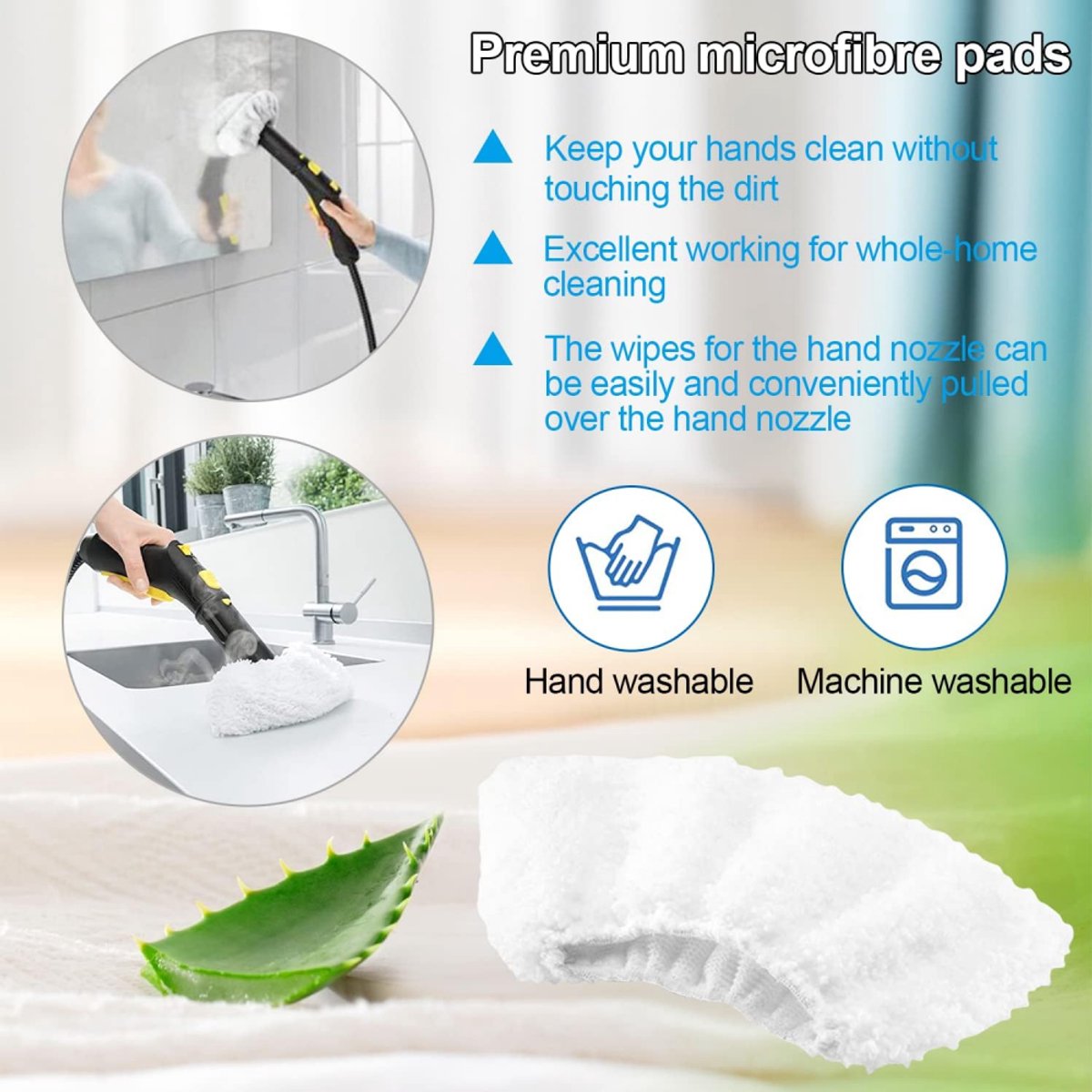 Accessoires Set Geschikt Voor Kärcher Easyfix SC2, SC3, SC4 & SC5 - Stoomreinigeraccessoires - 12-Delig - Vervangende Microvezeldoekjes - Mop Pad Dweil - Borstel voor Stoomreiniger - Stoomreiniger Vervanging Onderdelen - Krachtige Vlekverwijdering – foto 3