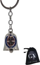 Grand X - Bell Guardian - Liberté - Argent - Gremlin Bell - Porte-clés - Porte-clés Moto - Cloche Porte-Bonheur Moto - Pendentif Sac - Foi