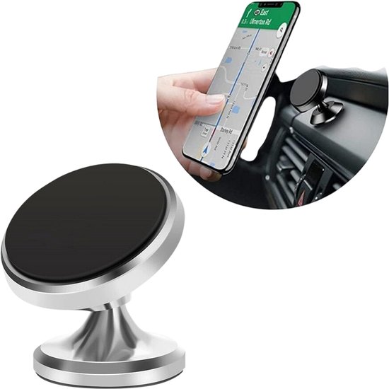 Telefoonhouder voor de auto, 360 graden verstelbare upgrade, dubbellaags, opvouwbaar, 6 magneten, sterke magnetische telefoonhouder voor de auto, magneethouder, mobiele telefoon, compatibel met iPhone Huawei Samsung smartphone