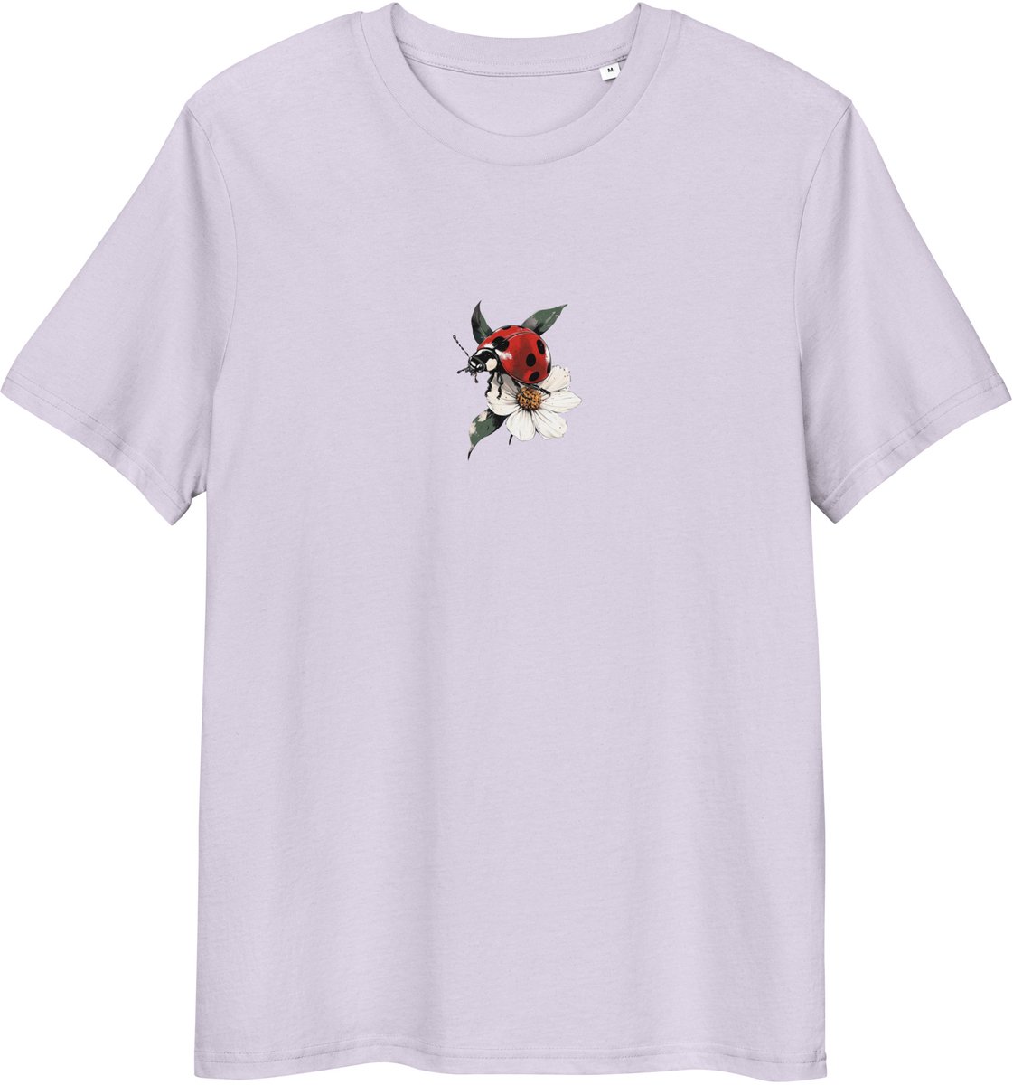 Tshirt met Lieveheersbeestje en Bloem - voor Vrouwen en Mannen - Natuur Illustratie - Lila - 3XL