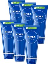 NIVEA Creme tube - Voor Gezicht, Handen en Lichaam - 48H Hydratatie - Bodycrème - Voordeelverpakking - 6 x 100 ml