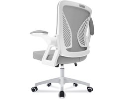 Milacyee Bureaustoel - Ergonomische Bureaustoel – Verstelbare Gaming/Computerstoel met Mesh Rug & Lendensteun – 90° Opklapbare Armleuningen – Directiestoel met Stille Wieltjes – Tot 150 kg Belasting - Grijs - Geschikt voor thuiswerk en kantoor