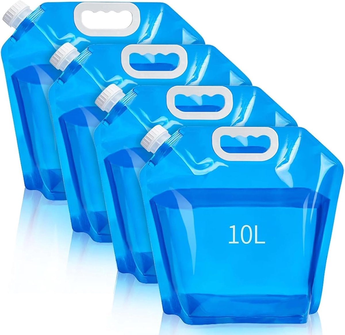 4 stuks opvouwbare waterjerrycan - 10 liter - opvouwbare waterjerrycan - waterjerrycan - camping - waterreservoir - voor outdoor, festival, campingaccessoires