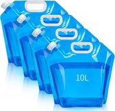 4 stuks opvouwbare waterjerrycan - 10 liter - opvouwbare waterjerrycan - waterjerrycan - camping - waterreservoir - voor outdoor, festival, campingaccessoires