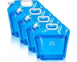 4 stuks opvouwbare waterjerrycan - 10 liter - opvouwbare waterjerrycan - waterjerrycan - camping - waterreservoir - voor outdoor, festival, campingaccessoires