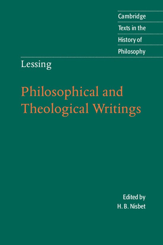 Couverture de livre : Lessing, Philosophical and Theological Writings, Cambridge Texts in the History of Philosophy, édité par H. B. Nisbet.