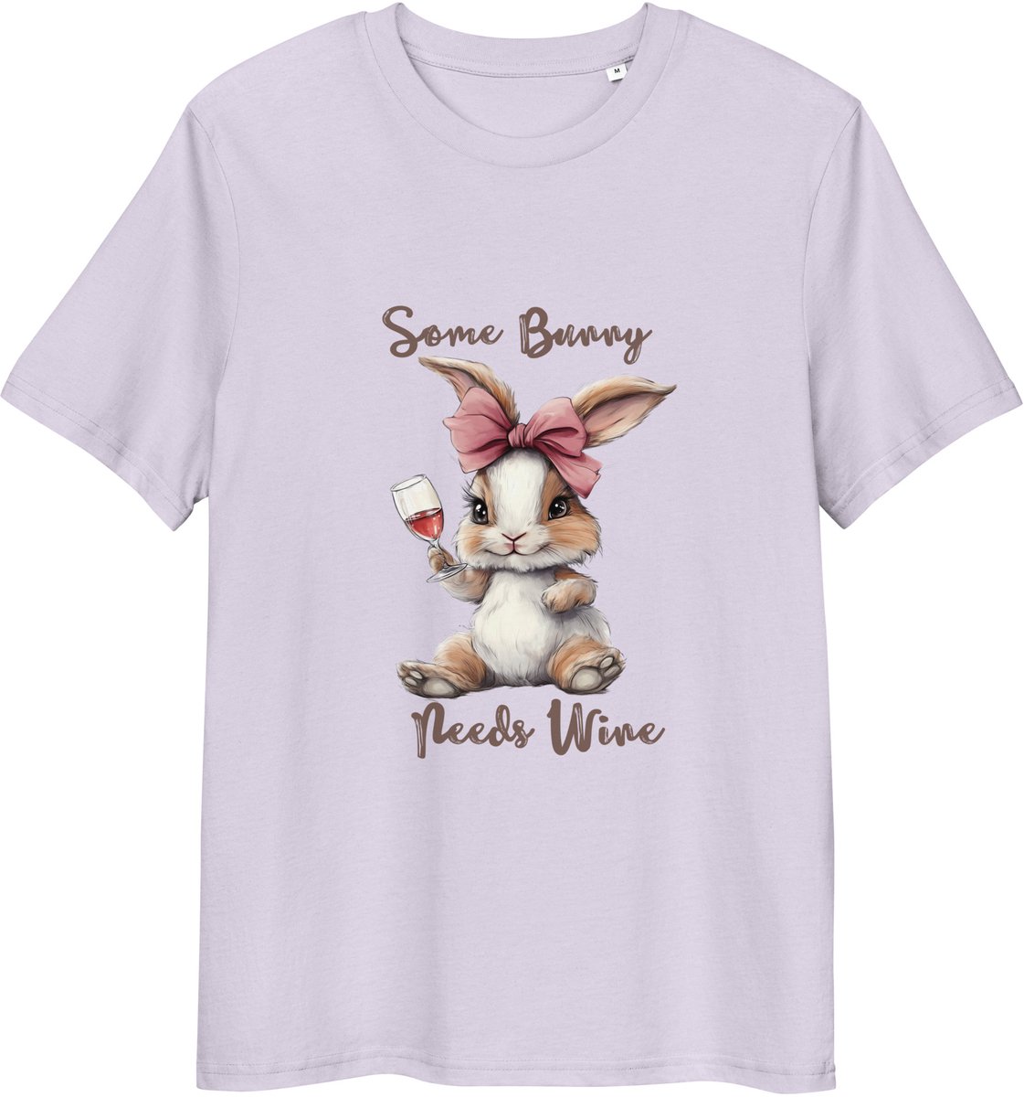 Komisch en Lief Funny Bunny T Shirt - Some Bunny Needs Wine Print - Dames Heren - Lila - 3XL