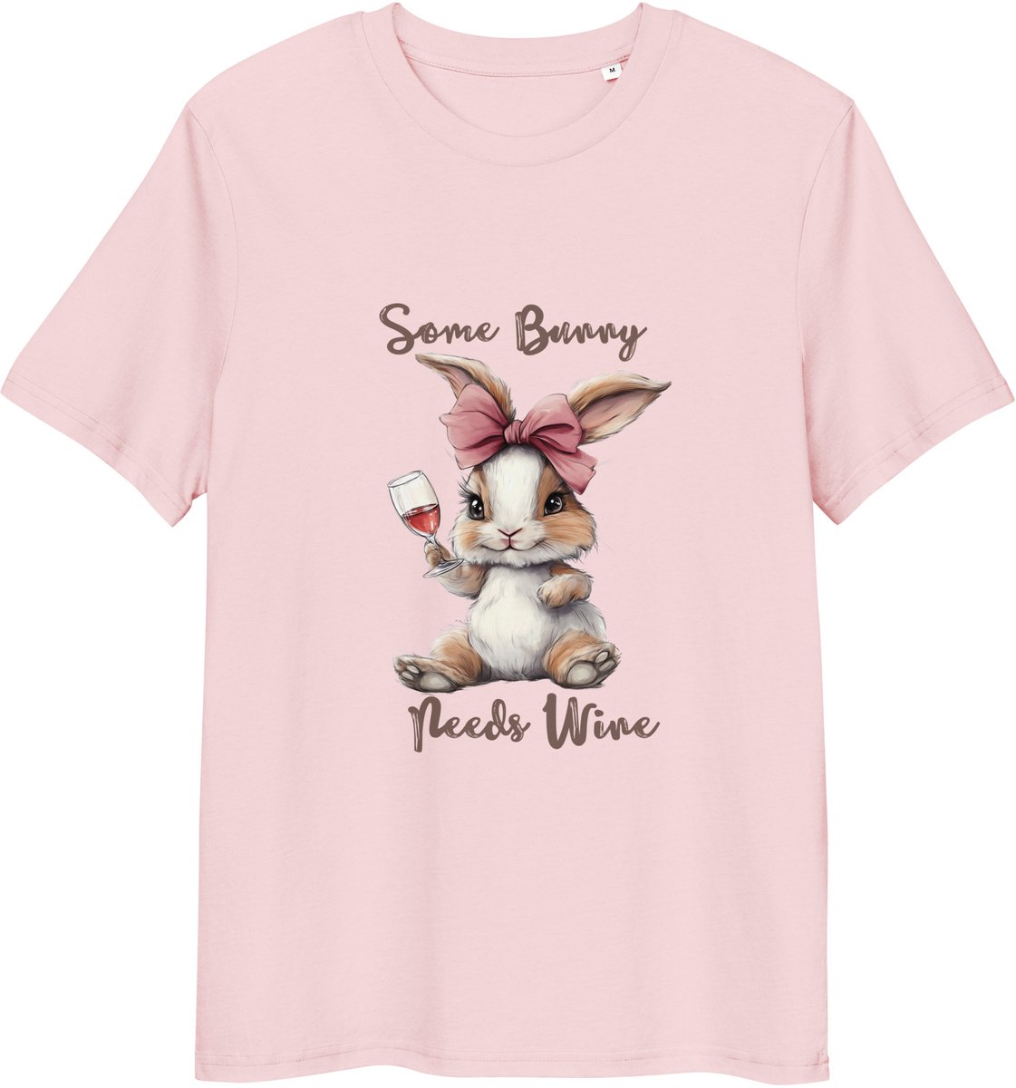 Some Bunny Needs Wine T-shirt - Grappig Konijn met Wijn - Dames & Heren - Roze - 3XL