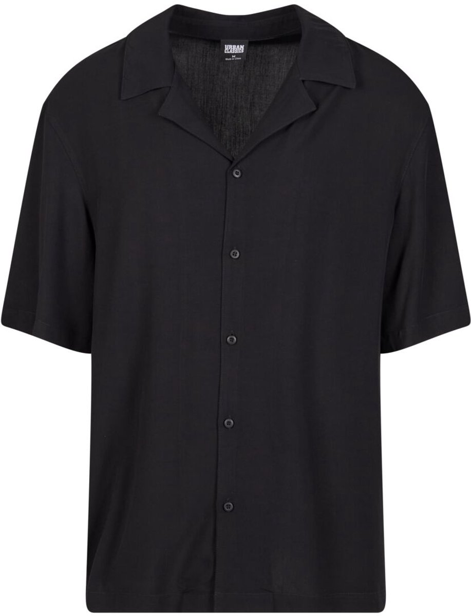 Urban Classics Loose Viscose Shirt Shirt met korte mouwen 3XL Viscose Heren Basics Zwart