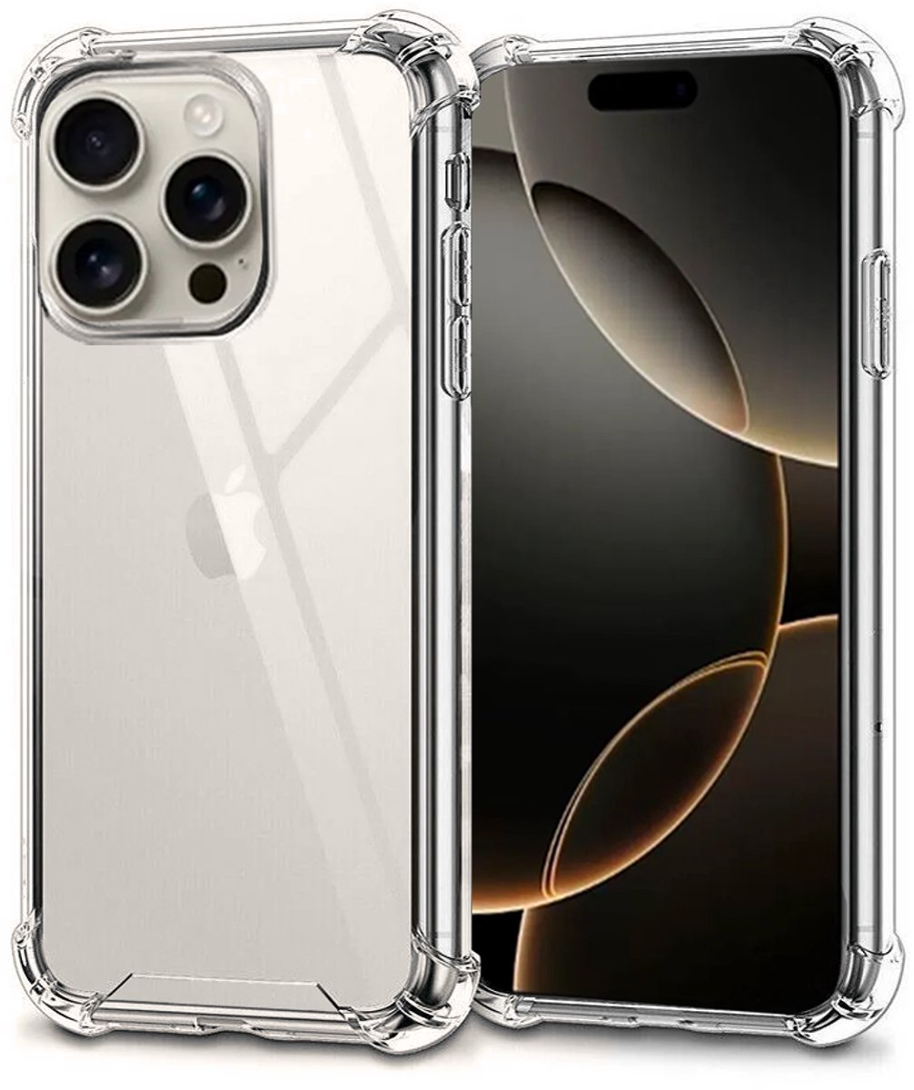 Geschikt Voor iPhone 16e shockproof / Anti-Shock Doorzichtige Bumper hoes