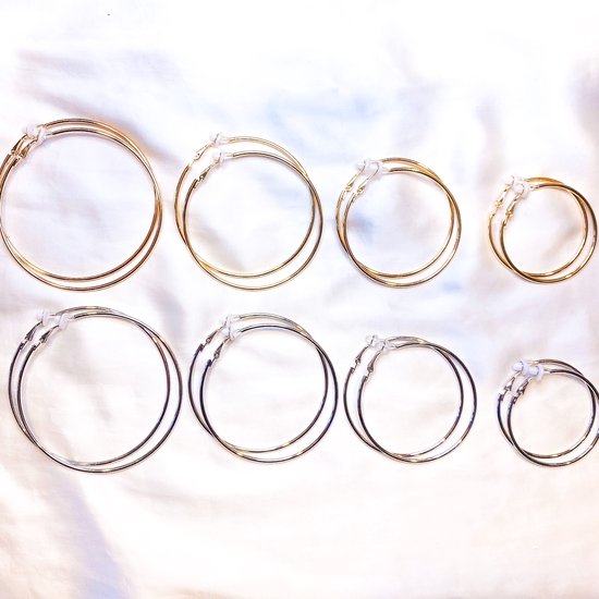 Boucles d'oreilles clip argent - 6 cm - Collection Classic Hoops - sans piercing - fausse boucle d'oreille clip