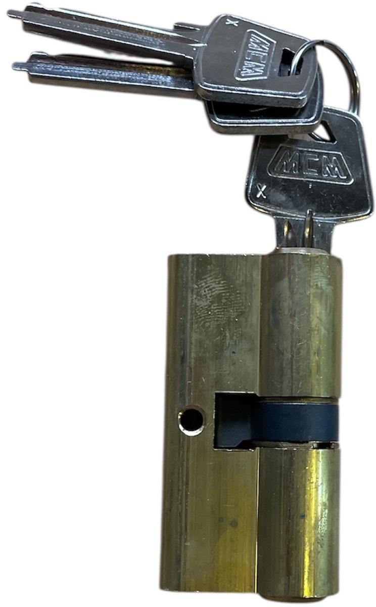 60mm cilinderslot - Staal goudkleurig - 3 sleutels