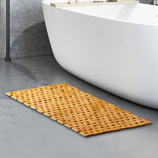 Badmat Nevor - Bamboe - Antidérapant - Tapis de douche - 60x40