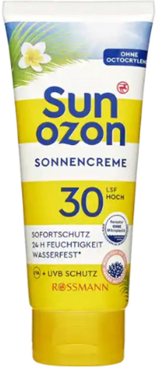 Sunozon Zonnecrème SPF 30 Hoog | 1x 100 ml - Factor 30 Hoog - 24 uur Hydratatie | Vegan - Watervast