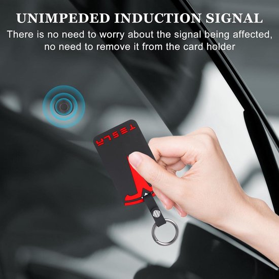 ontto Autosleutelhoes, past voor Tesla Model 3 Model Y Keycard accessoires lederen sleutelcover sleutelhoes sleutelbox sleutelhanger bescherming etui zwart C