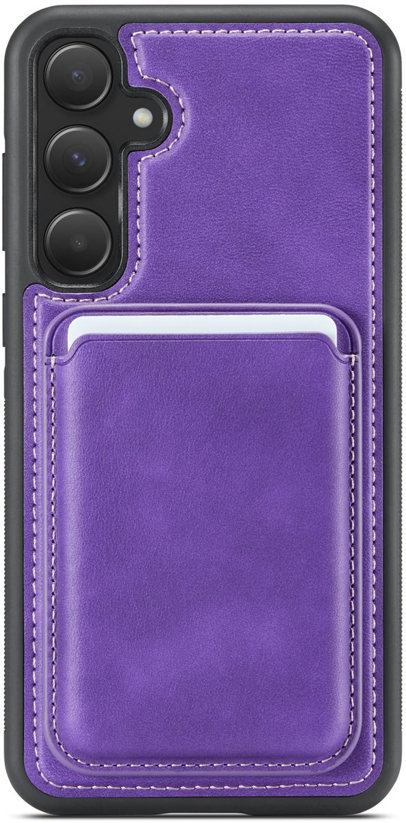 Luxe PU-leer Magnetisch Wallet Backcover Hoesje geschikt voor Samsung Galaxy A16 – Paars – Magnetische Pasjeshouder – Schokbestendig