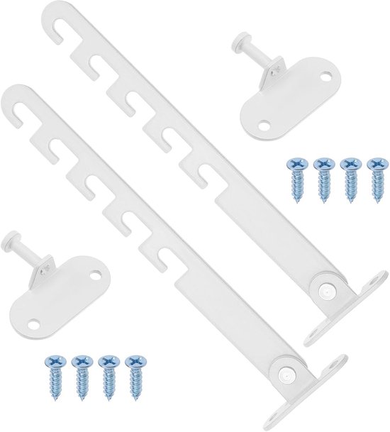 Raamvastzetter en Deurvastzetter - 2 stuks - Raambegrenzer - Raambeveiliging - Kinderslot Raam - Raam Slot - 16cm - met Bevestigingsmateriaal - Wit