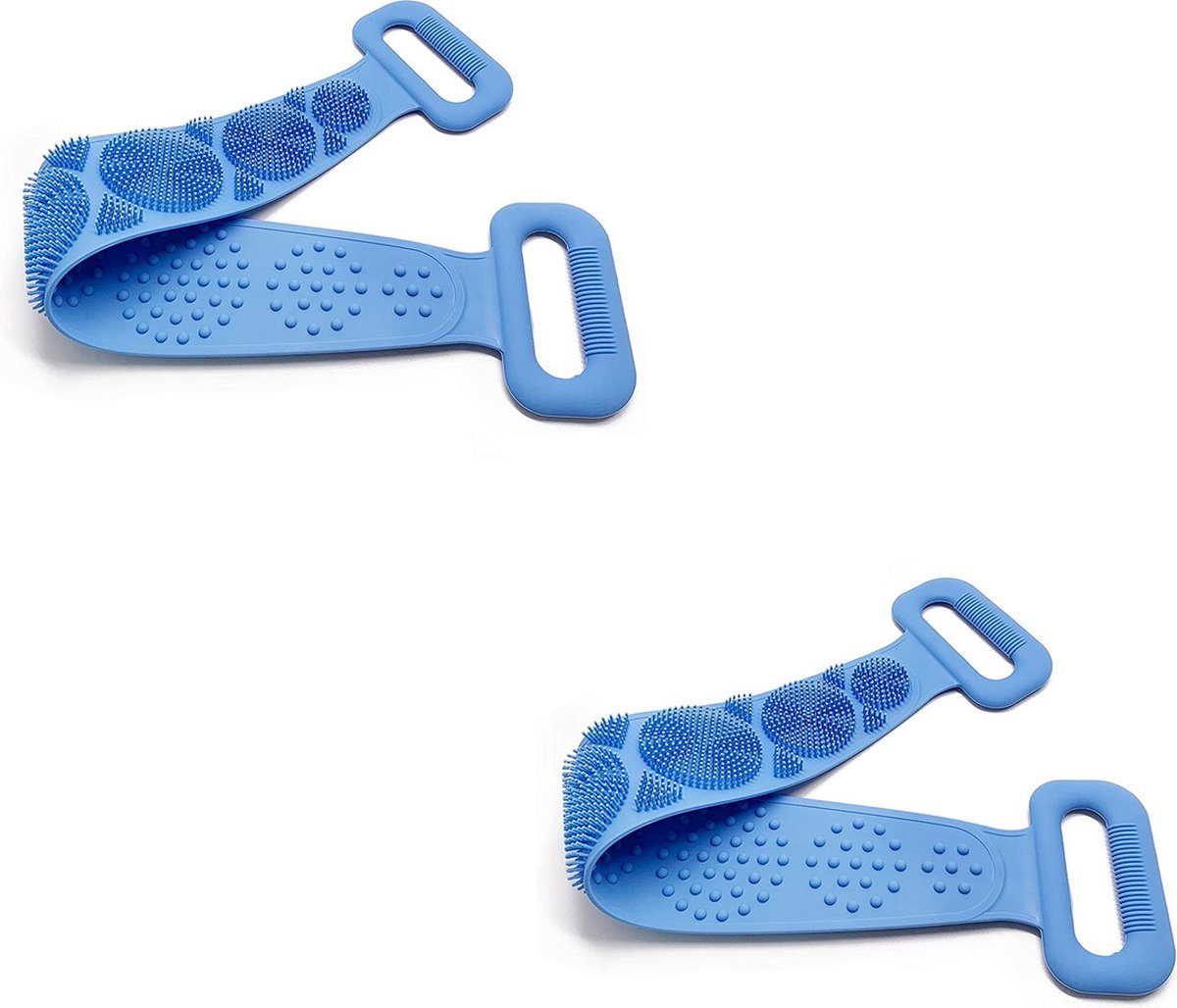 Rugscrubber - Uitrekbare Body Borstel - Massageborstel - Dubbelzijdige Rugborstel - 60 cm - Rugscrubband Douche - - 2 stuks