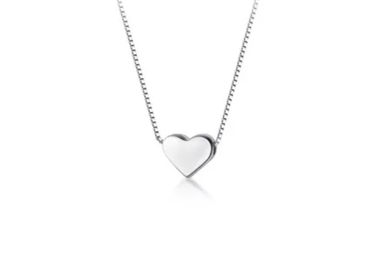 Ketting Dames- Hartje-Ketting met Hartje- Ketting Zilver 925- Subtiel- Love- Vrouw- LiLaLove- Moederdag