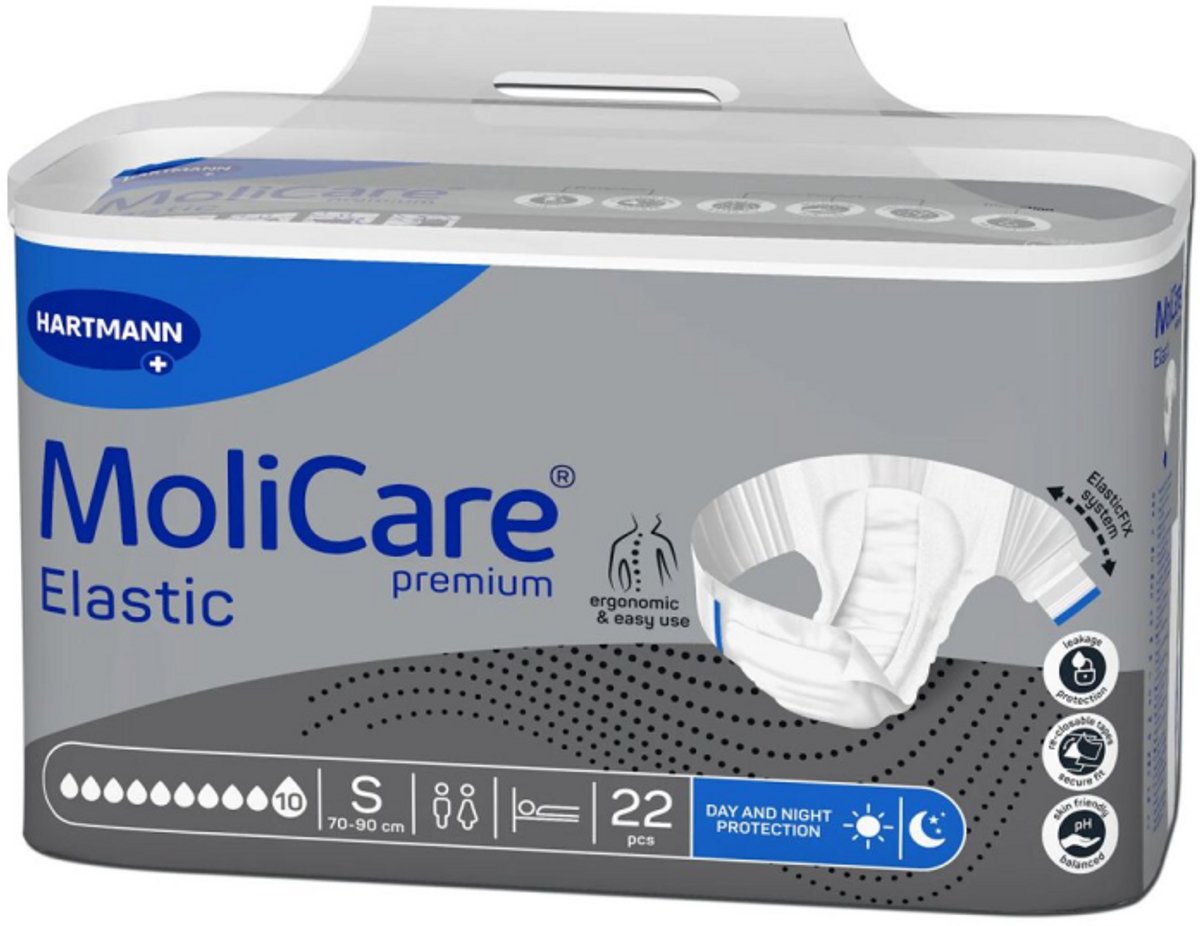 Molicare Premium Slip Elastic 10 druppels Small - 3 pakken van 22 stuks